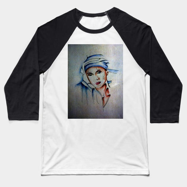 Blue Turban - Drawing by Avril Thomas Baseball T-Shirt by AvrilThomasart